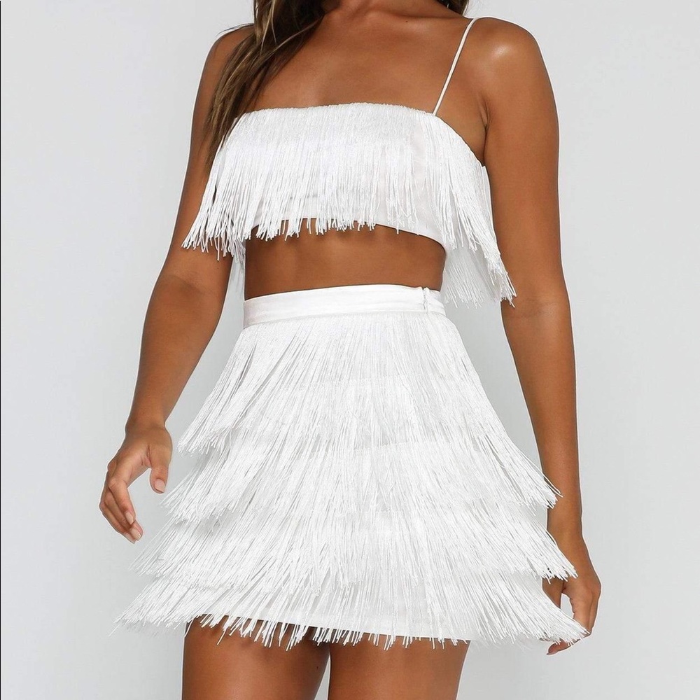 Meshki New With Tag Sofia Fringe Crop Top